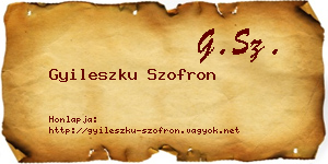 Gyileszku Szofron névjegykártya